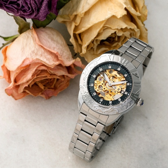 NWT Women's Automatic Skeleton Dial Watch